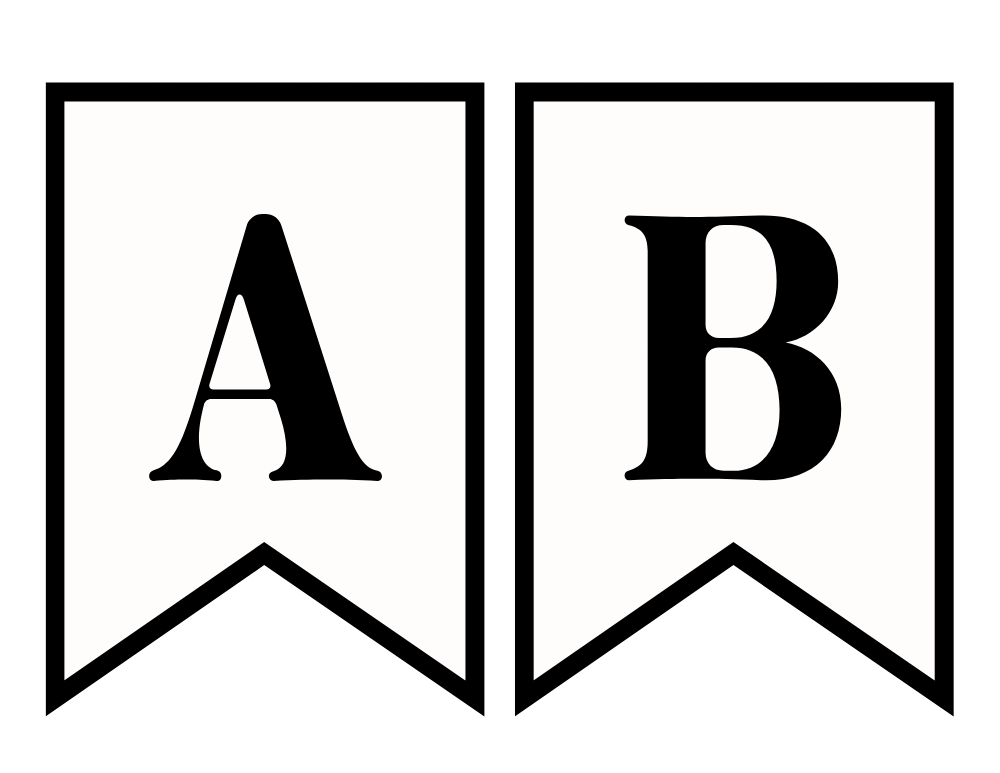 Free Printable Black And White Banner  Letter A B