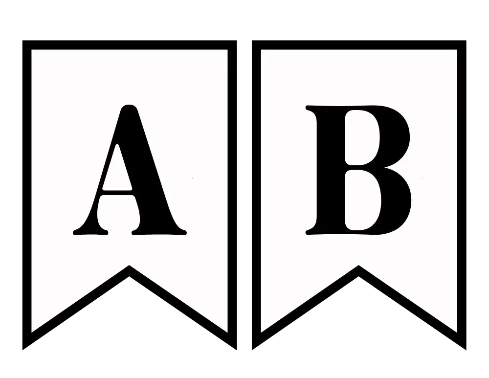 Free Printable Black and White Banner Letters - Our Happy Corner