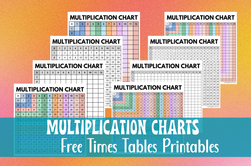 Multiplication Charts TImes Tables Printable