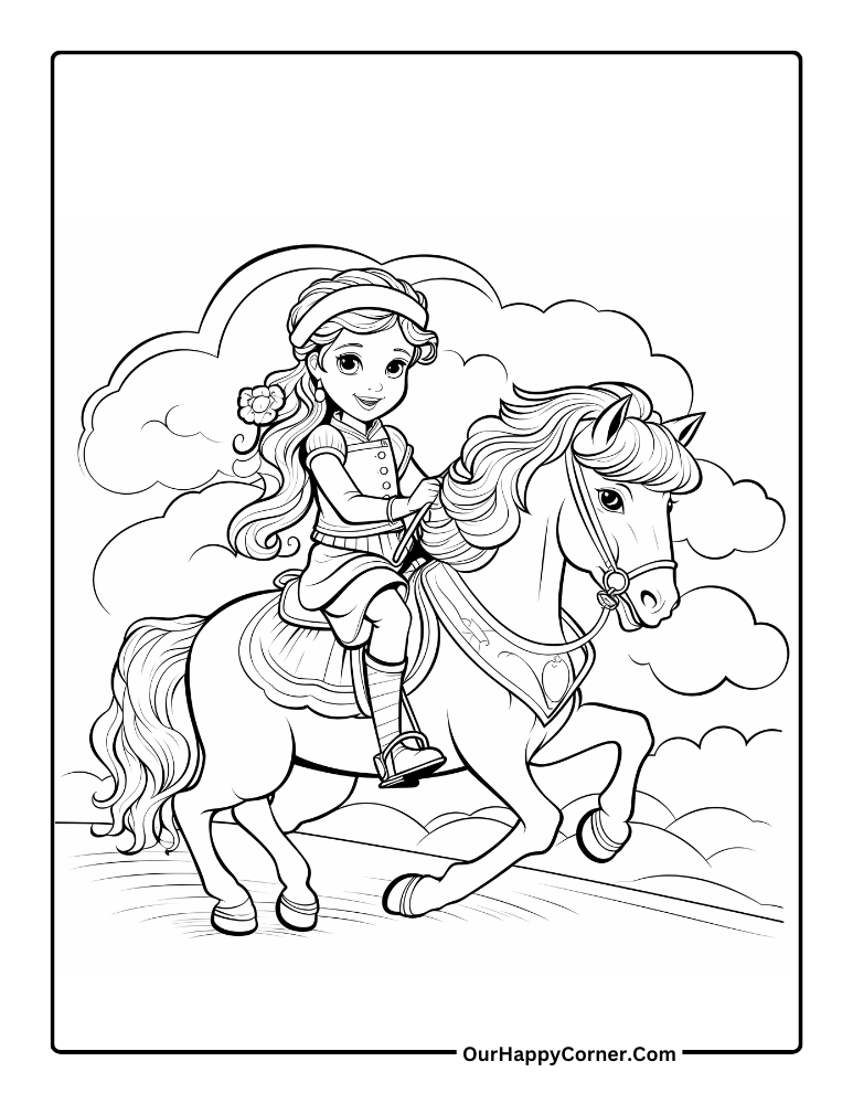 A Girl Riding A Horse