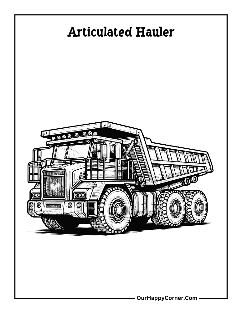 Articulated Hauler Coloring Page