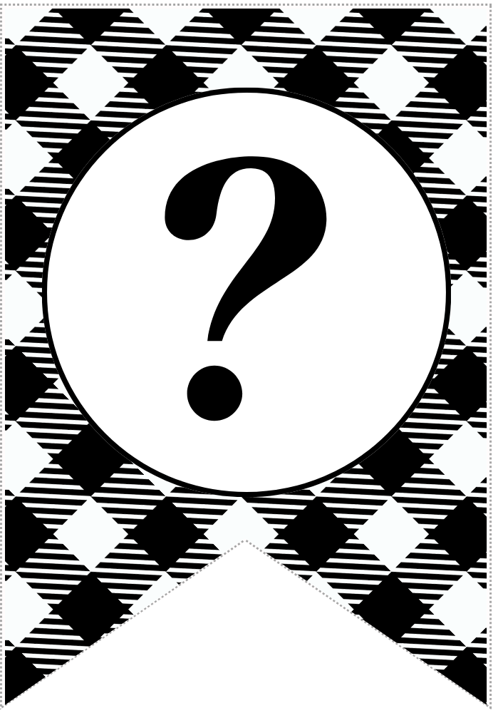 Buffalo Plaid Printable Banner Character Question Mark