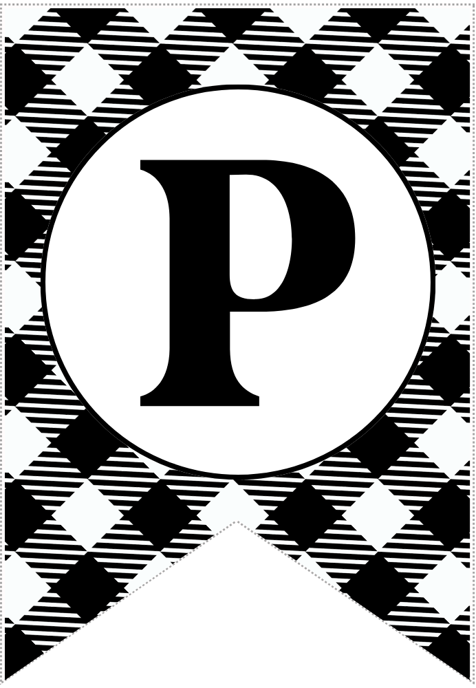 Buffalo Plaid Printable Banner Letter P