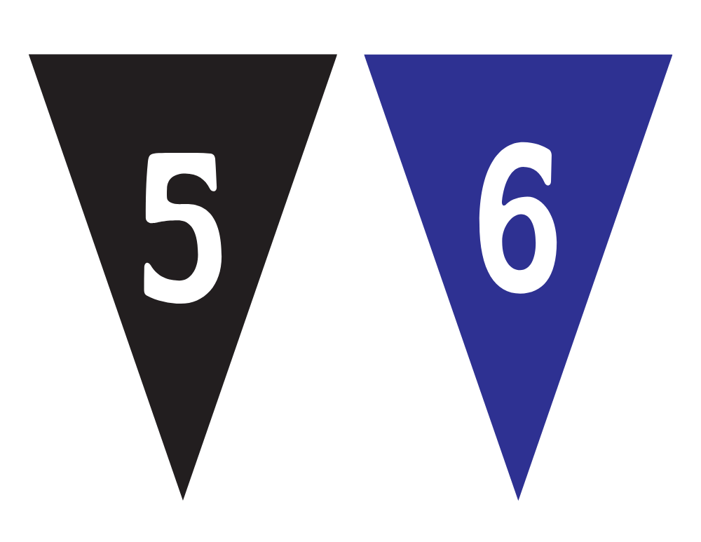 Colorful Happy Birthday Banner Numbers 5 and 6
