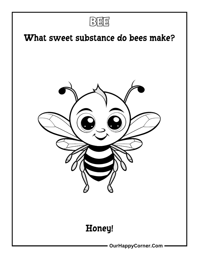 Bee coloring page as a farm animal