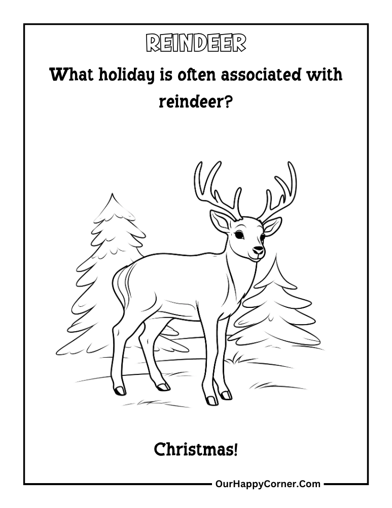 reindeer coloring page