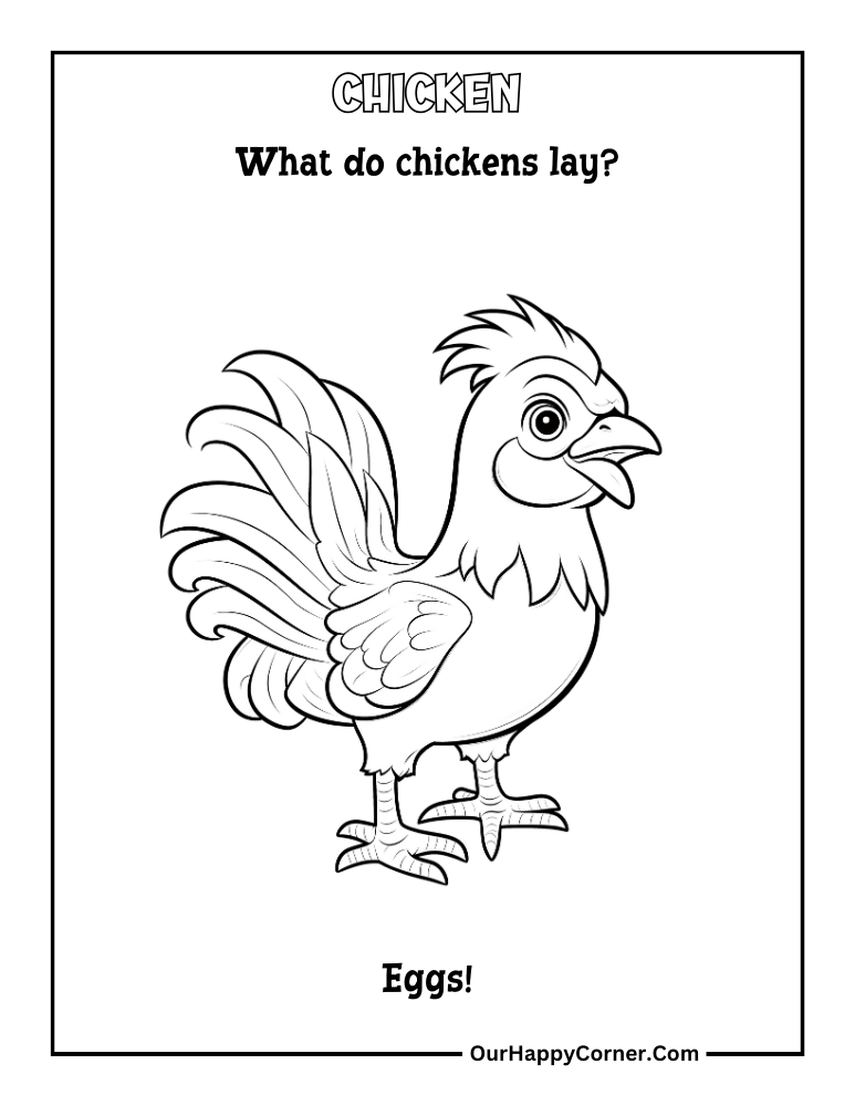 chicken coloring page