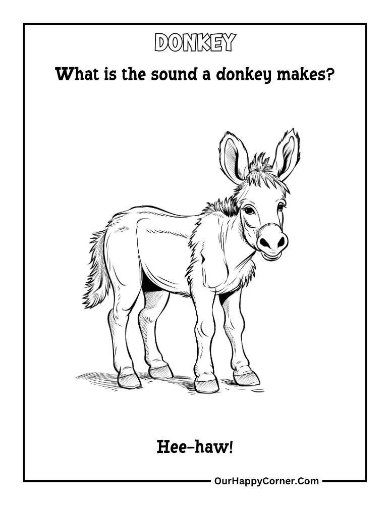 Donkey coloring page