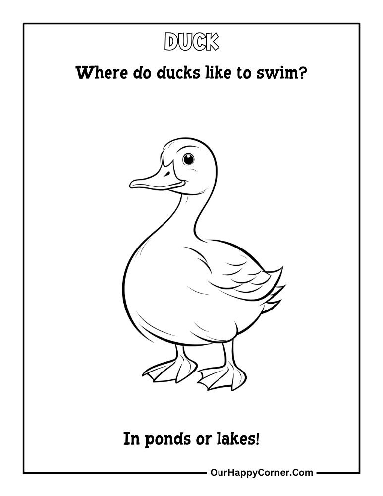 duck coloring page