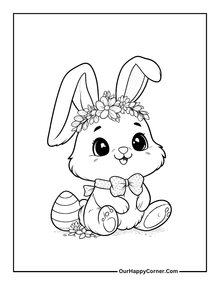 Bunny with flowers around head