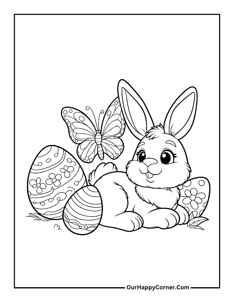 Easter bunny and butterfly