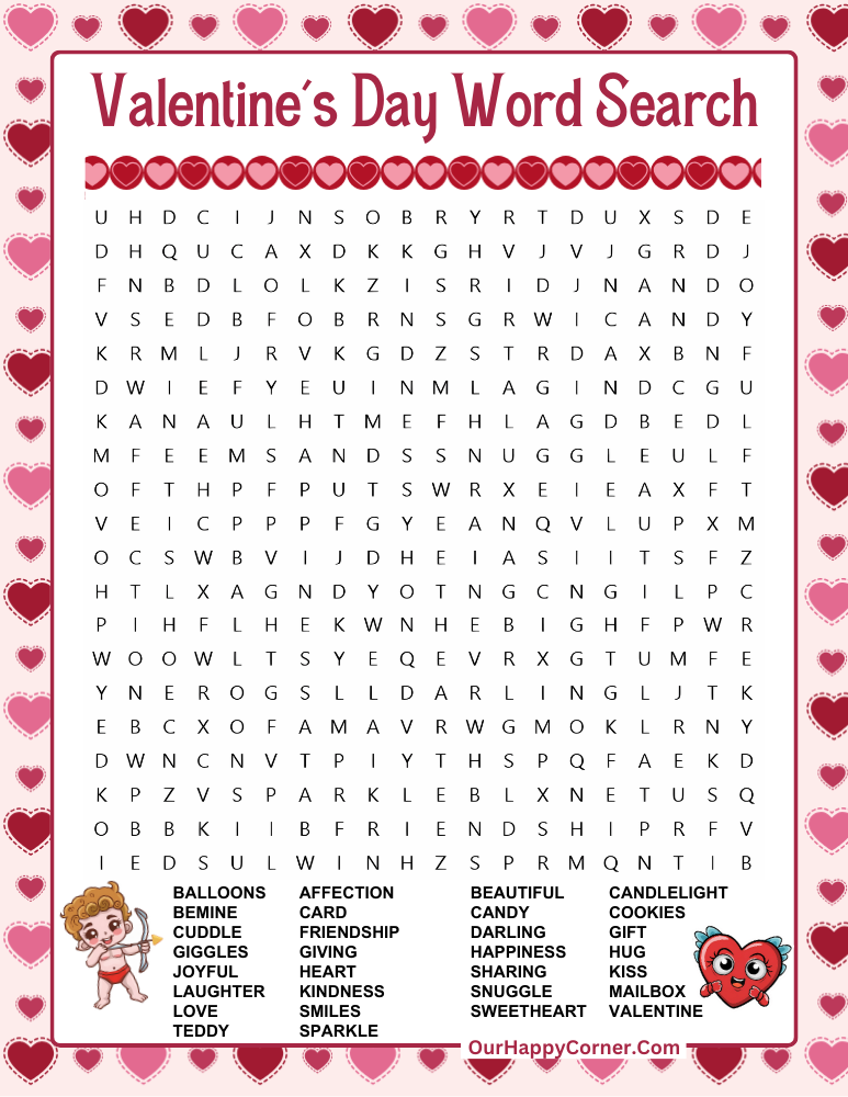 Valentine Difficult Words to Find