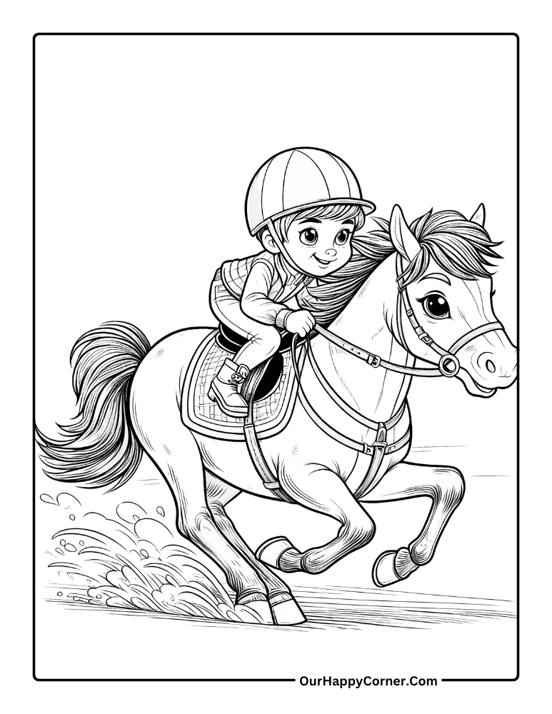 Child riding horse