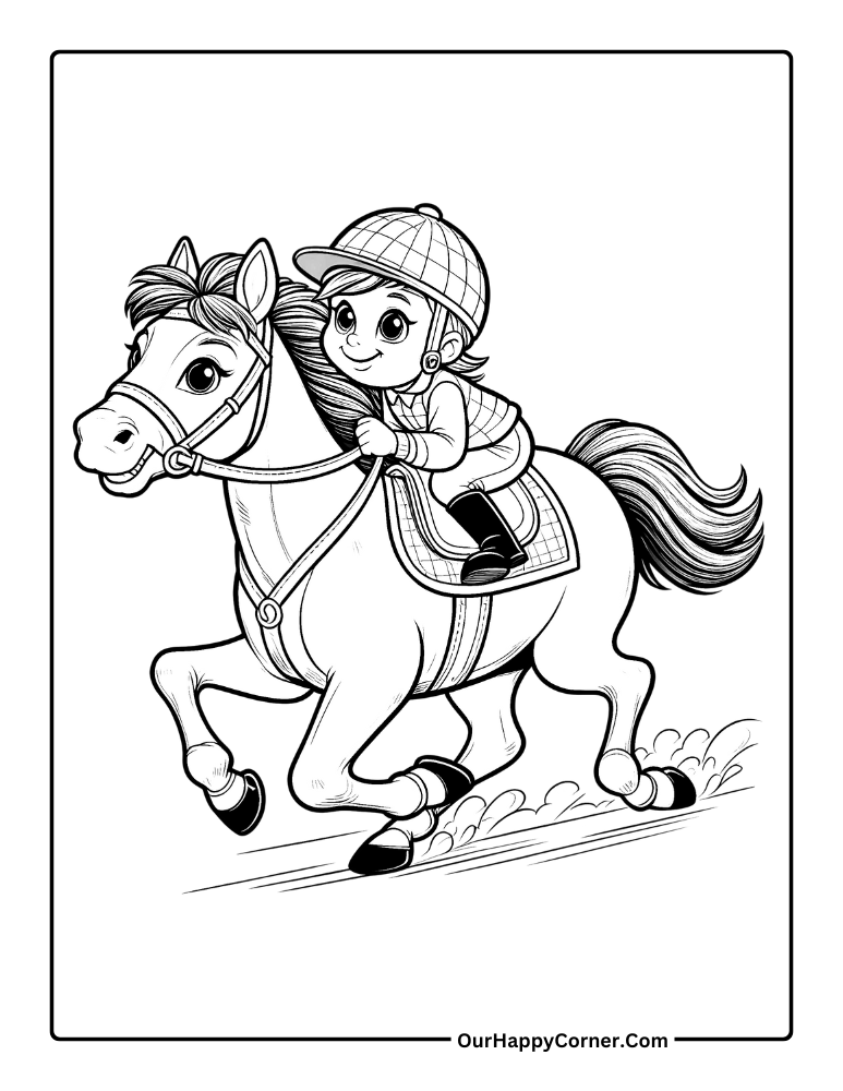 Child riding horse