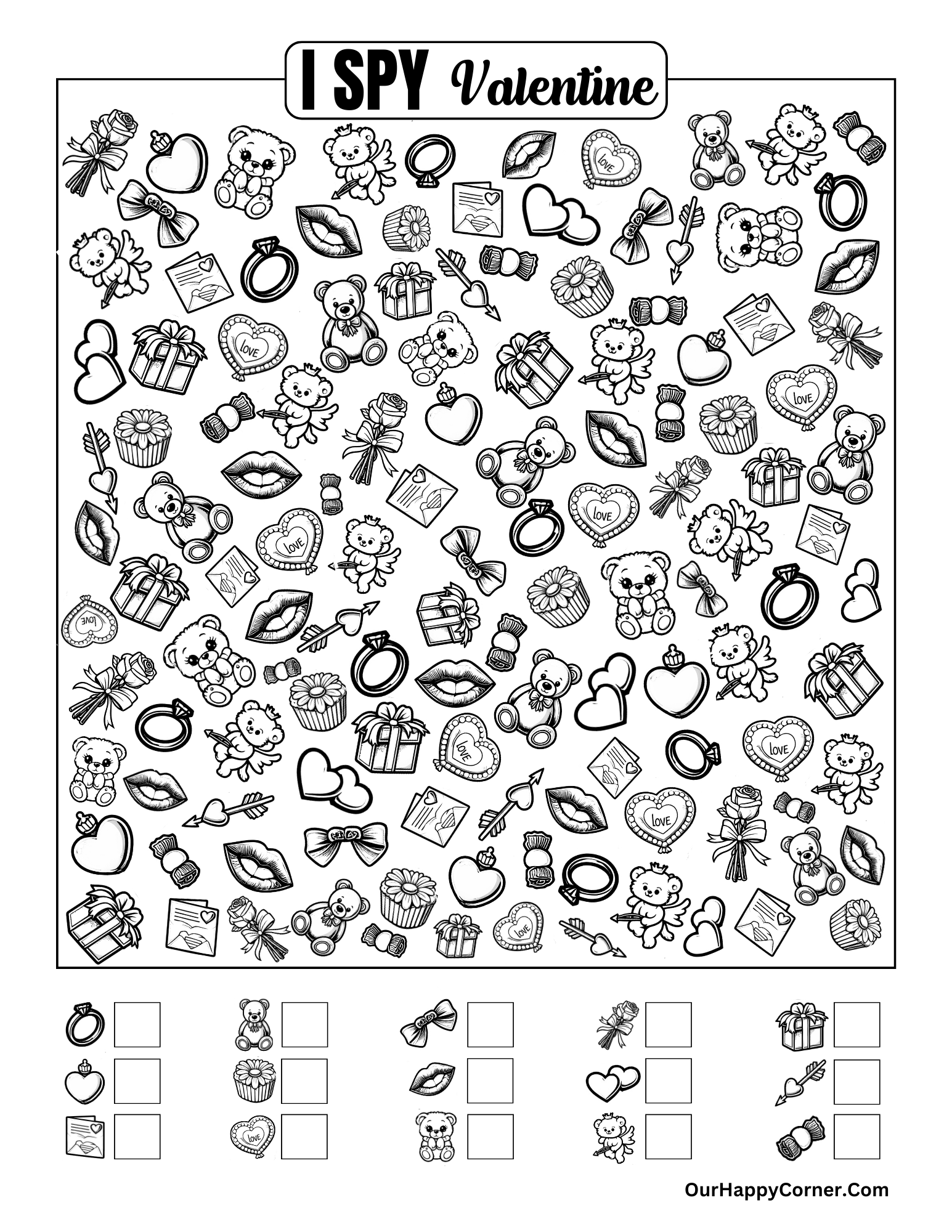 I Spy Valentine Free Printable Game