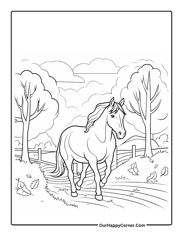 Morgan horse coloring page