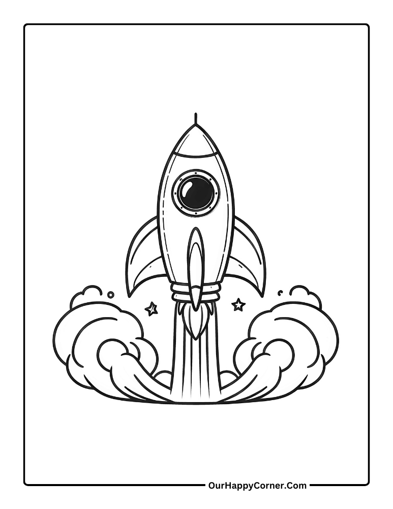 Space Coloring Page Free Printable