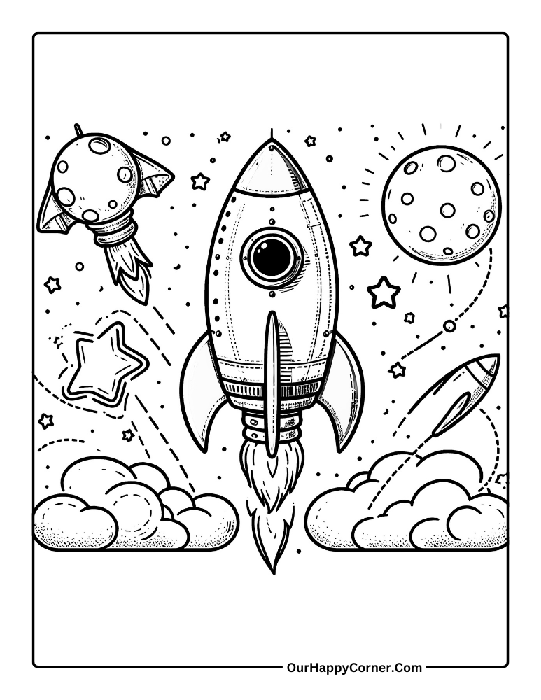 Space coloring printable