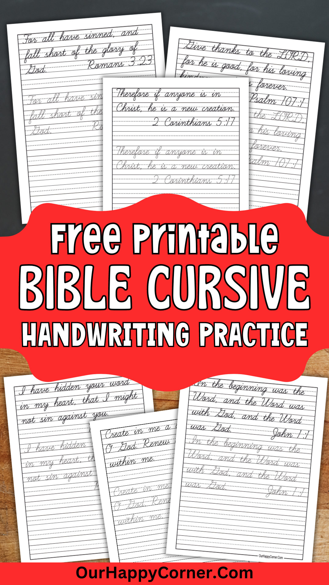 Bible Cursive writing Practice Free Printable