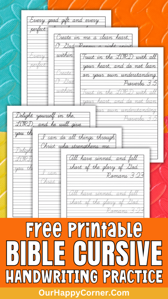 Bible Cursive Handwriting Practice Free Printable