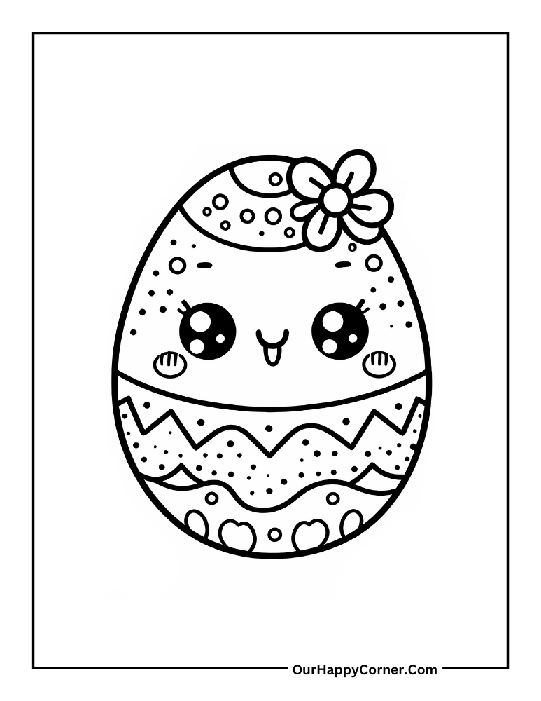 Decorated easter egg coloring page