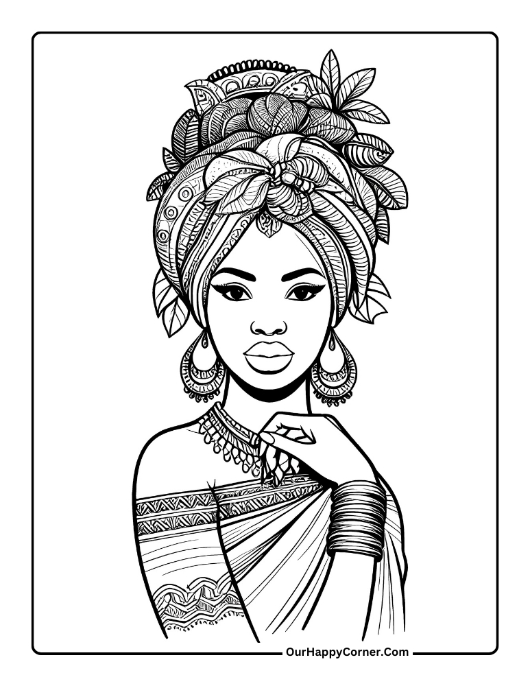 Black Girl Coloring Page