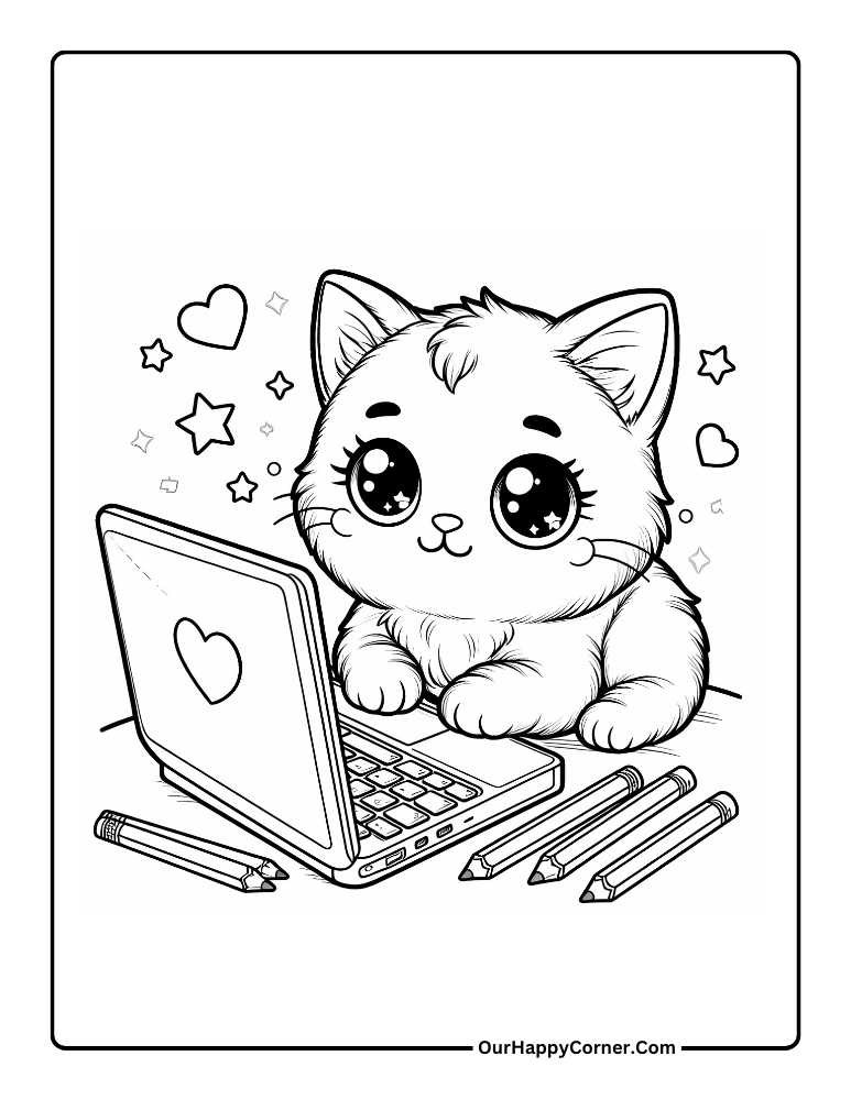 Cat searching the Internet