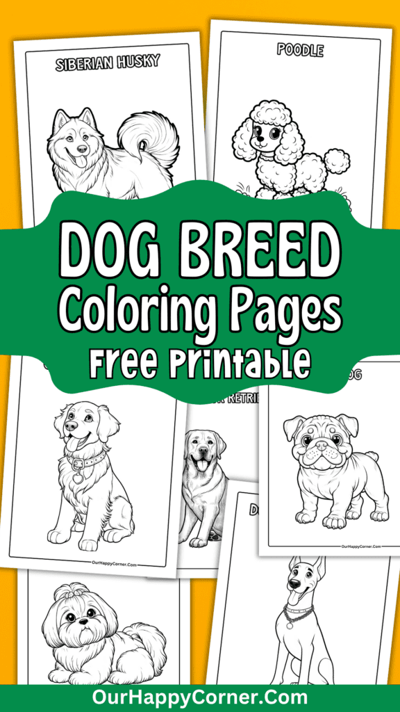 Dog breed coloring sheets free printables