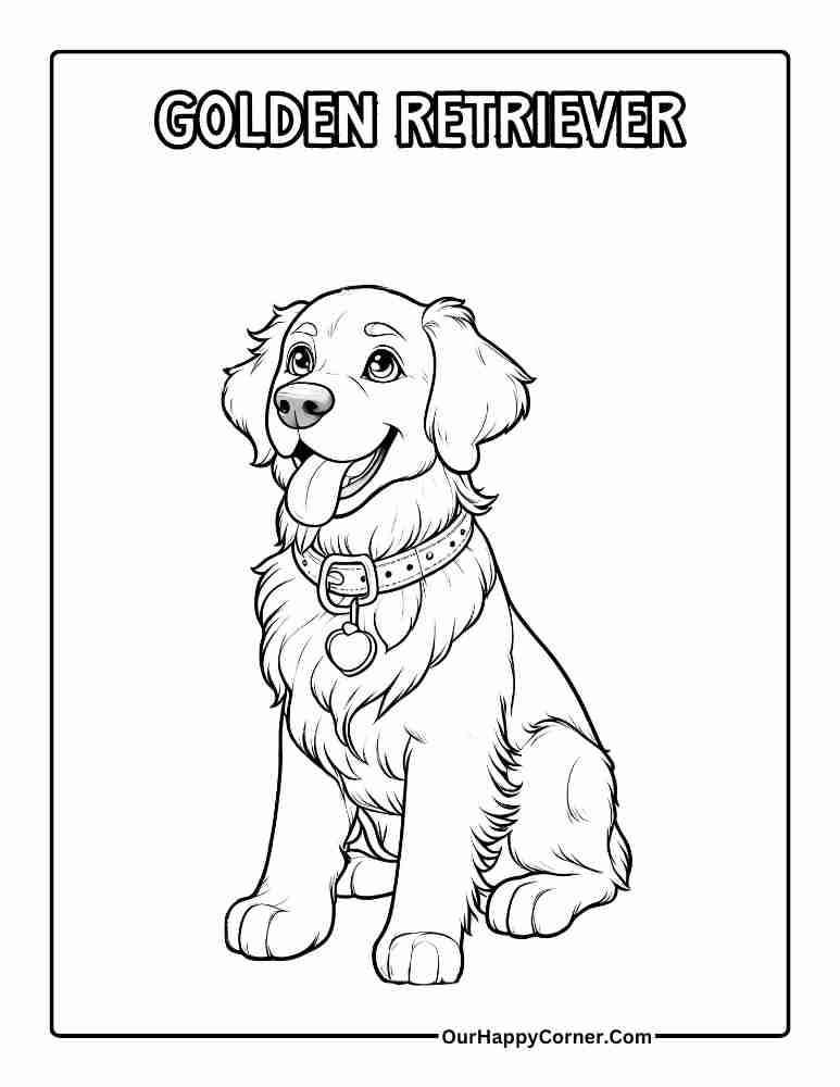 Golden Retriever Coloring Page