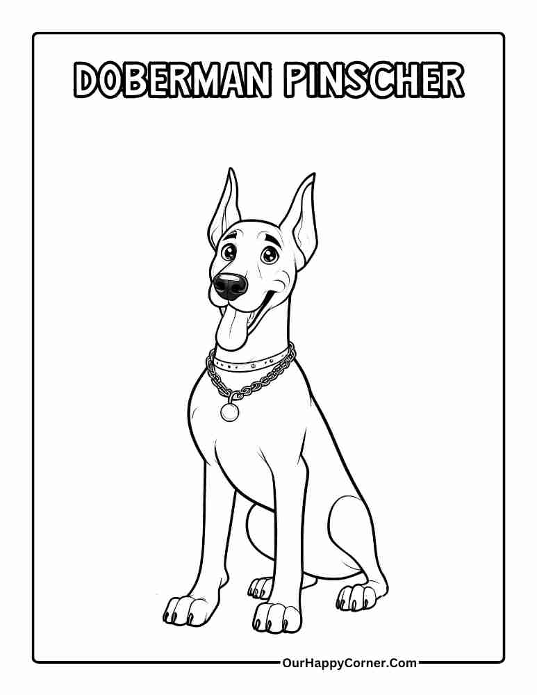 Doberman Pinscher Coloring Page