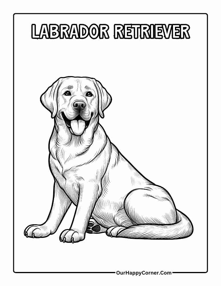 Dog Breed Coloring Page of Labrador Retriever