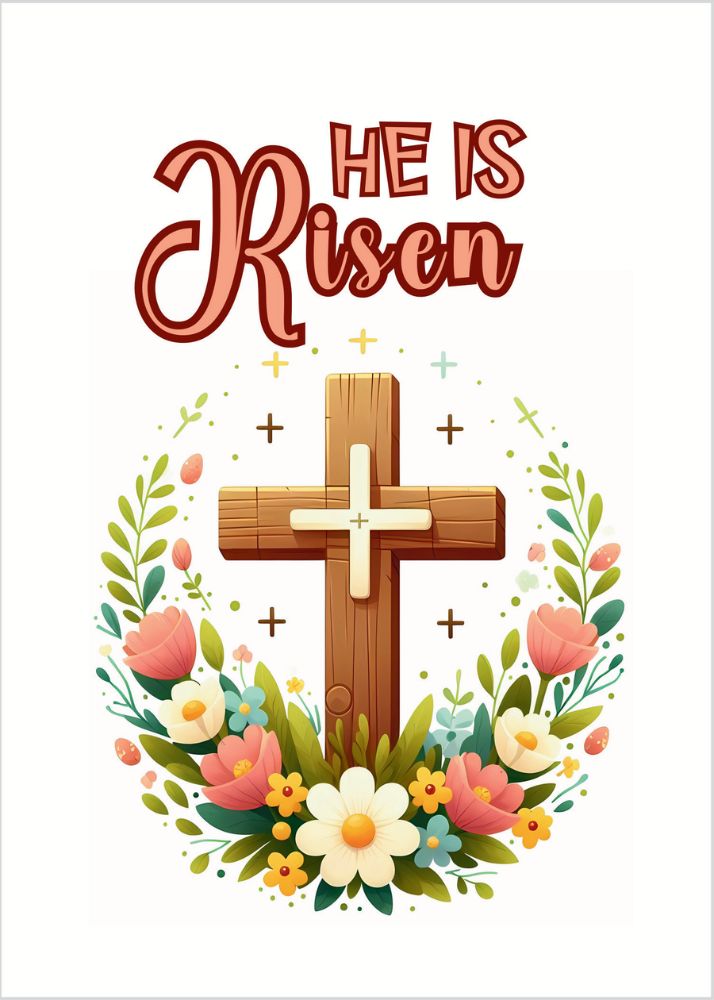 Free Printable Easter Card with He Is Risen Message