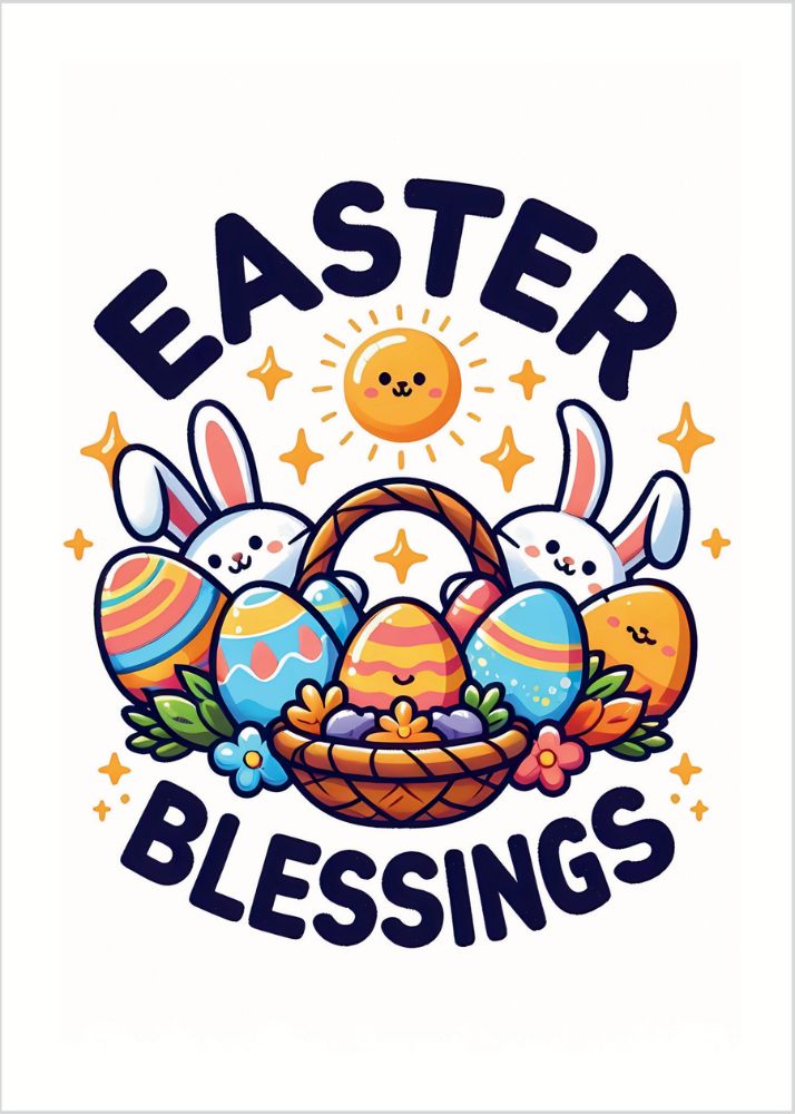 Free Printable Easter Card with Message Easter Blessings