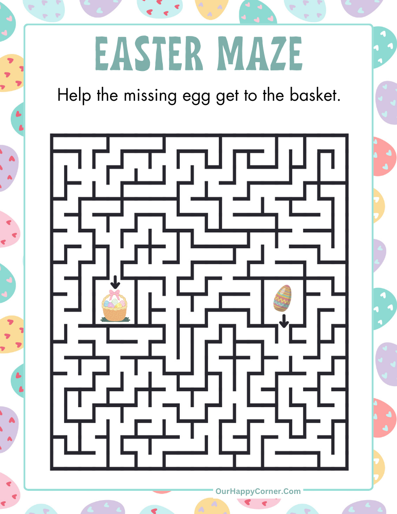 Help the Missing Egg Get To The Basket Maze