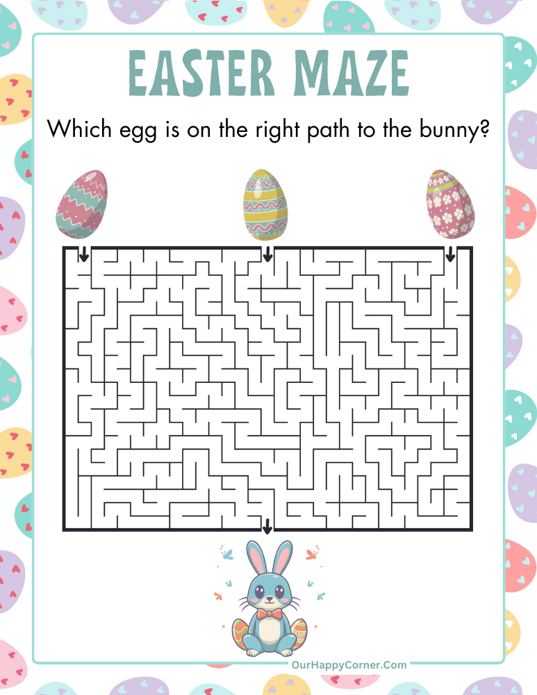 Easter Maze of Getting Eggs to the Bunny