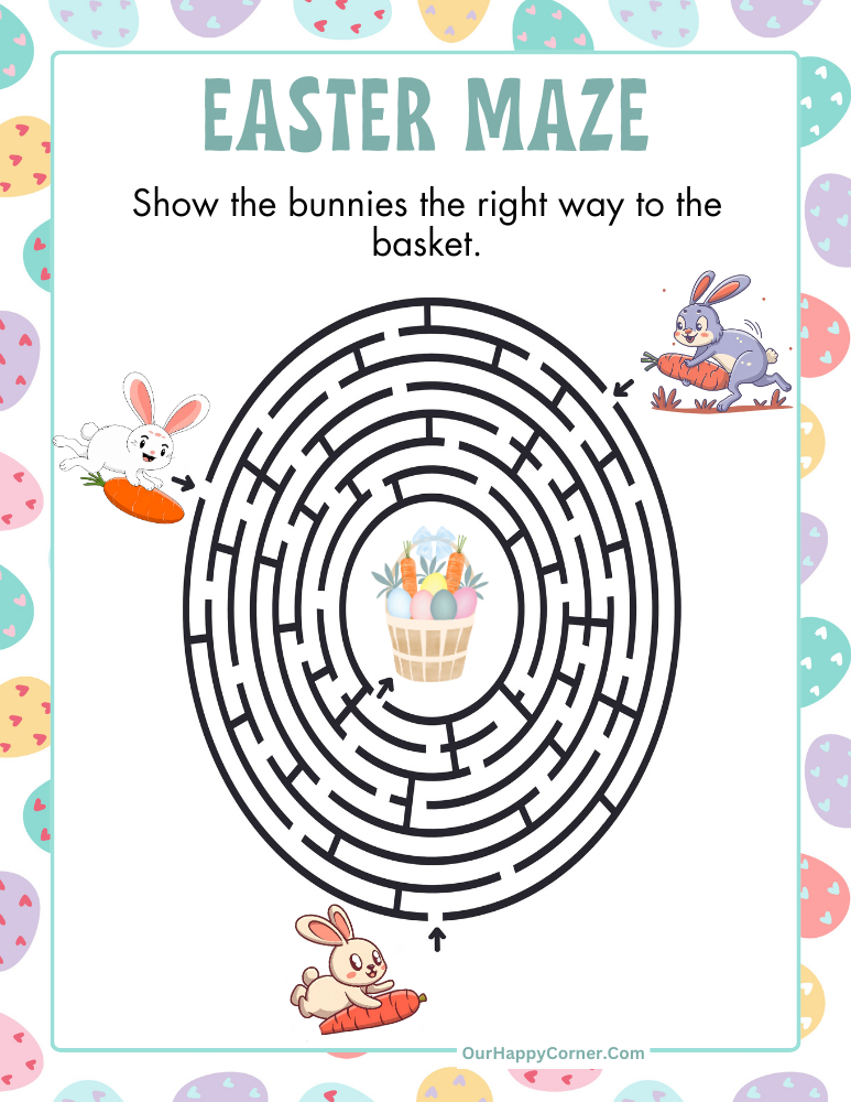 Free Printable Easter Mazes Our Happy Corner Free Printable Easter Mazes Our Happy Corner