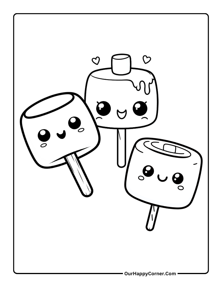 Marshmallows with Happy Faces