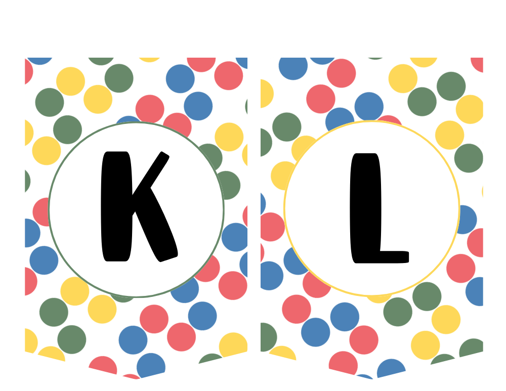 Alphabet Banner Letter K L