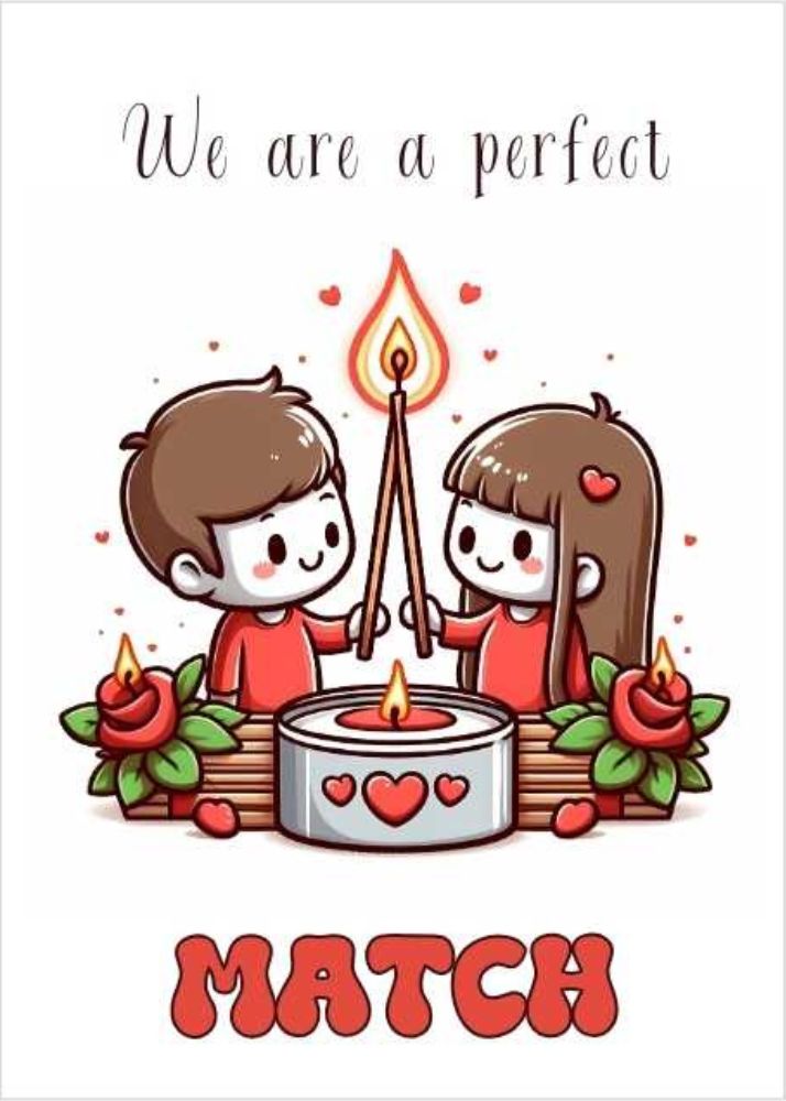 Boy and Girl Holding Lit Matches