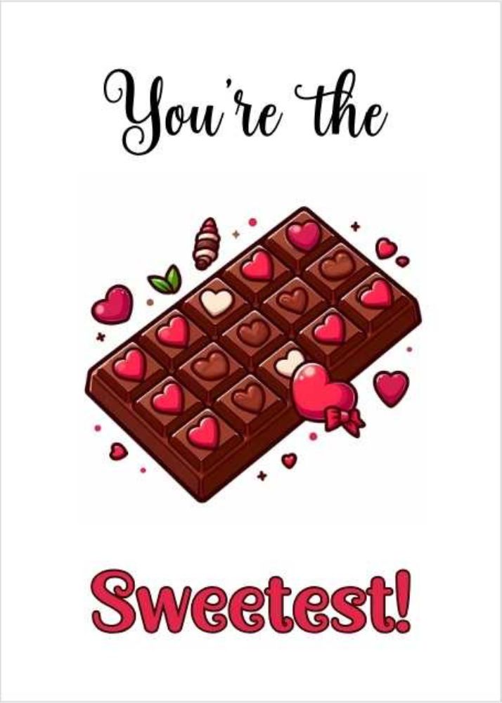 Free Printable Valentine's Day Card of Chocolate 