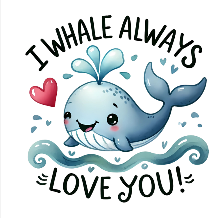 I Whale Always Love You Valentine's day card