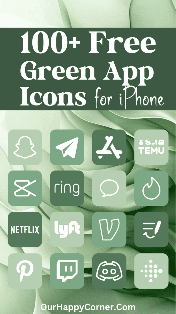 set of green app icons for iPhone