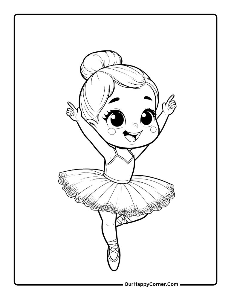 Ballerina Coloring Page of Toddler