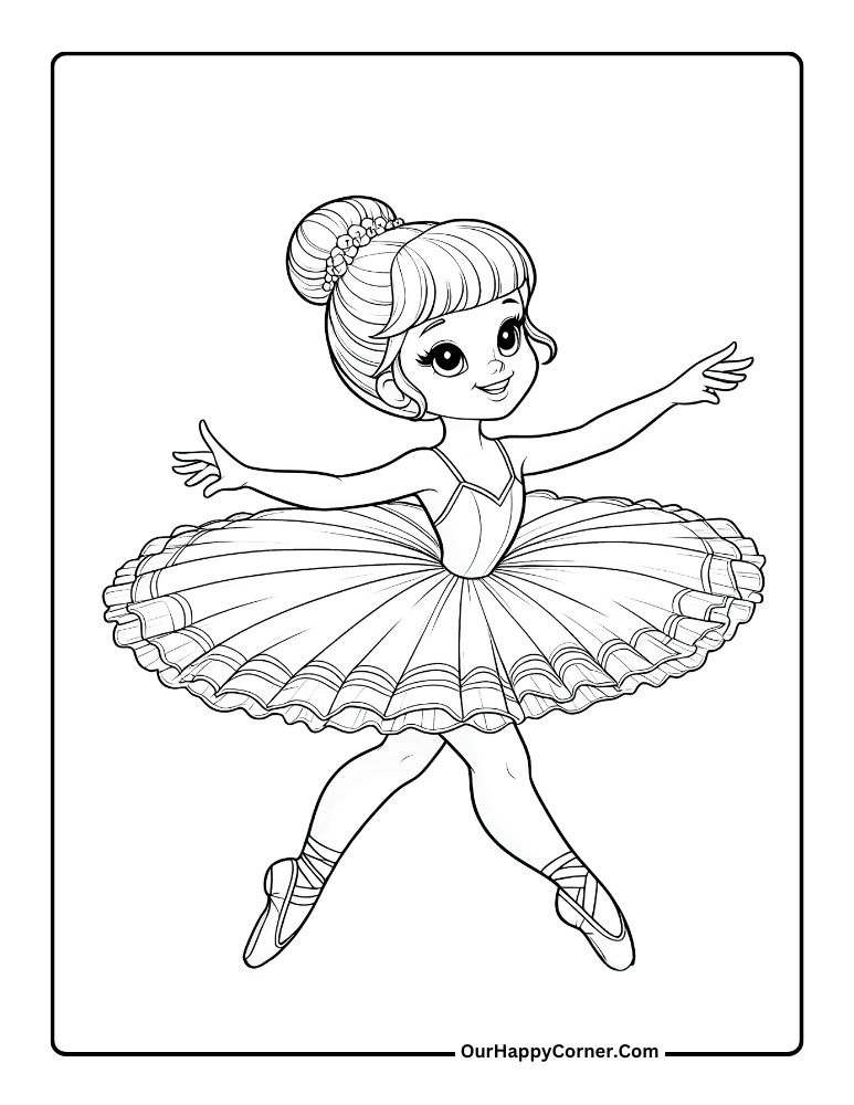 Dancing Ballerina Coloring Page