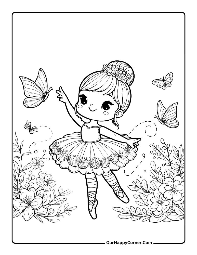 Ballerina Coloring Page for Toddler
