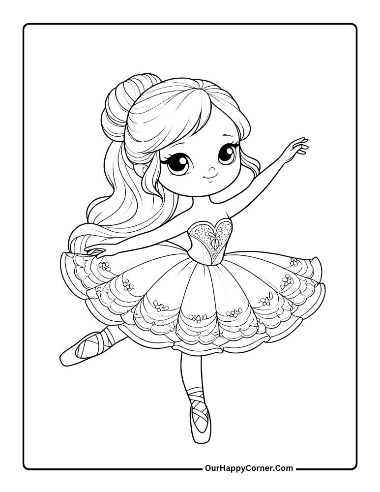 Ballerina Girl Coloring Page