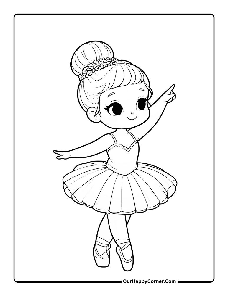 Ballering Toddler Coloring Page