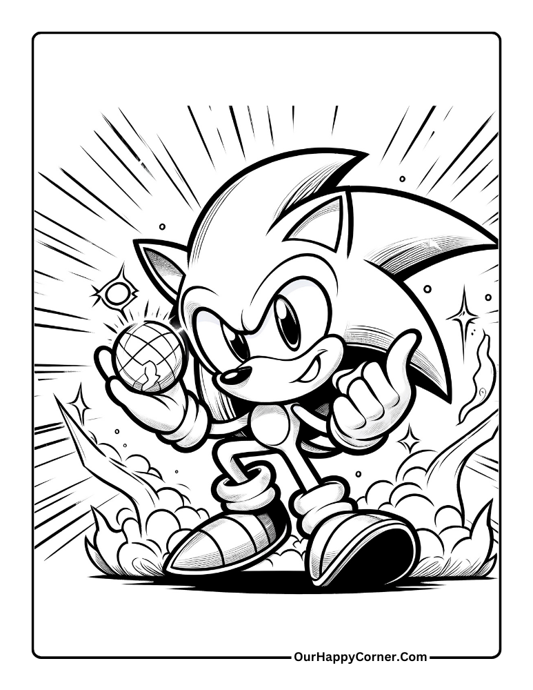 sonic the hedgehog running coloring pages