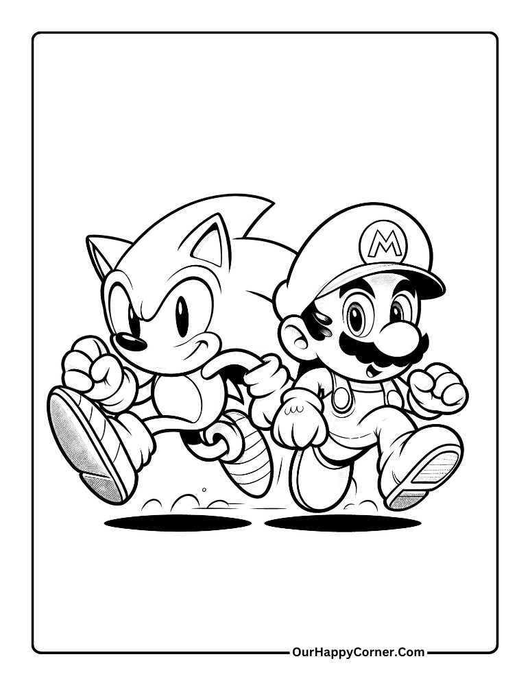 Sonic and Mario Running