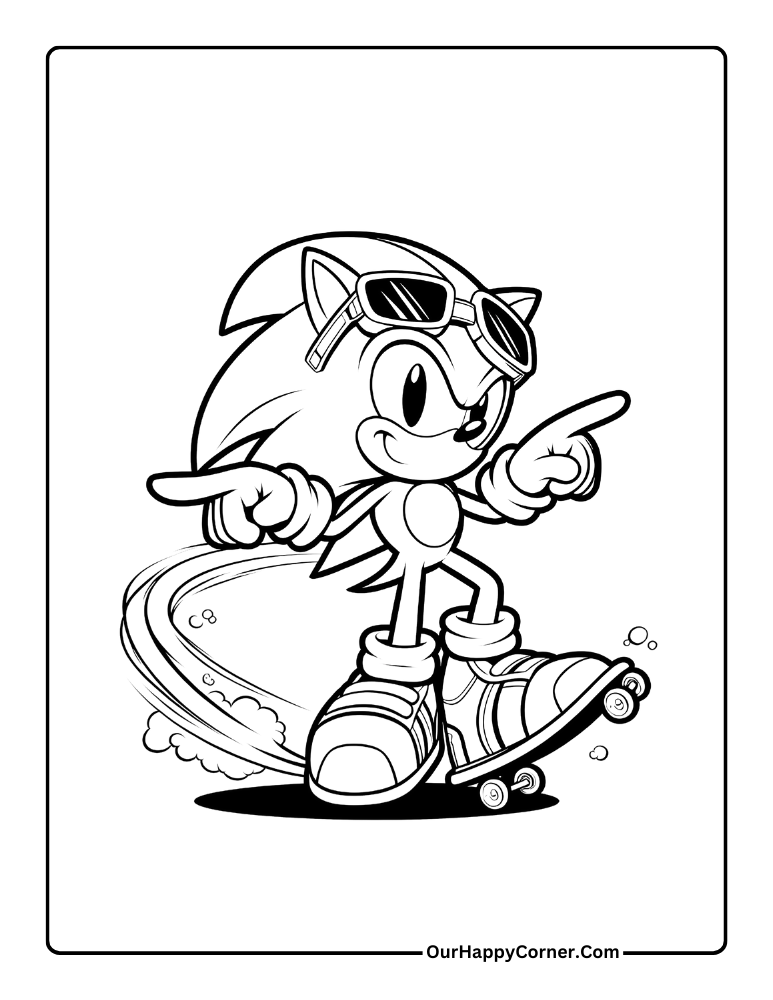 Sonic with Sunglasses on His Head